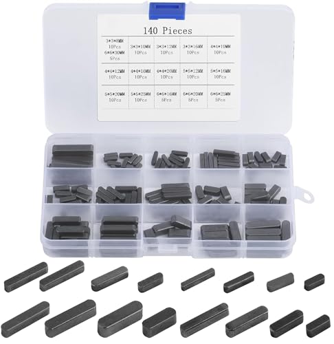 MUZHUPGUZ 140 Pcs Round Ended Feather Key, Parallel Drive Shaft