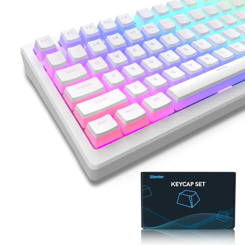 Womier Pudding Keycaps, PBT Shine Through Keycaps 165 Keys Set