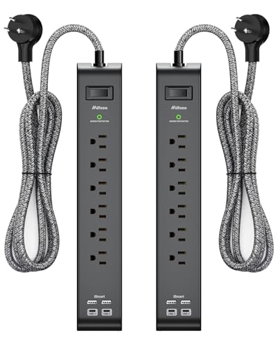 2 Pack Surge Protector Power Strip with 6 Outlets 4
