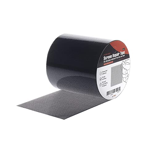 by.RHO Screen Repair Kit, Extra Wide (4in x 15FT), Black,