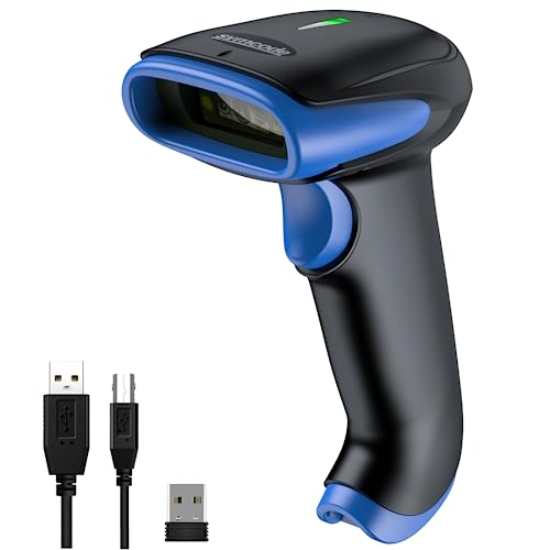 Symcode 2D Wireless Barcode Scanner,Bluetooth6.0 & Wireless2.4G & USB Wired Connection, 1D 2D QR Bar Code Reader Scanner Automatic Fast Precise scanning for Smart Phone, Tablet, PC