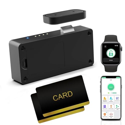 Drawer Lock eLinkSmart Hidden Cabinet Lock with NFC RFID Card Bluetooth APP Child Safety No Drilling Required for Kitchen Pantry Furniture Cupboard Door Black
