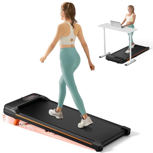 Abonow Portable Walking Machine Pad, Under Desk Treadmill with Incline