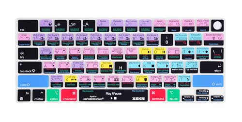 XSKN Davinci Resolve Shortcuts US Layout Silicone Keyboard Cover Skin