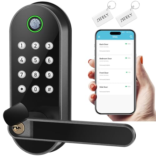 Fingerprint Smart Door Lock with Handle & Keypad – Bluetooth