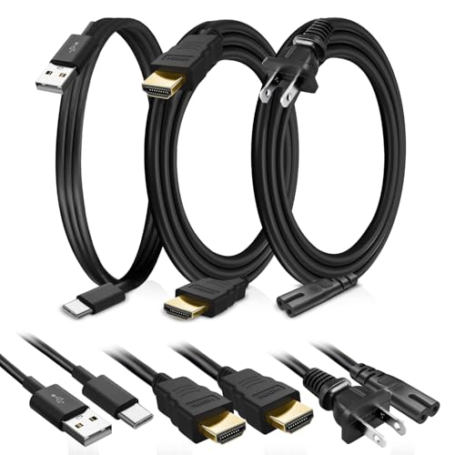 BRENDAZ PS5 Compatible Set of Cables - HDMI 8K Cable - USB C Cable - Power Cord Compatible with Sony PS5, PlayStation 5 Gaming Console, Dual Sense Controller.