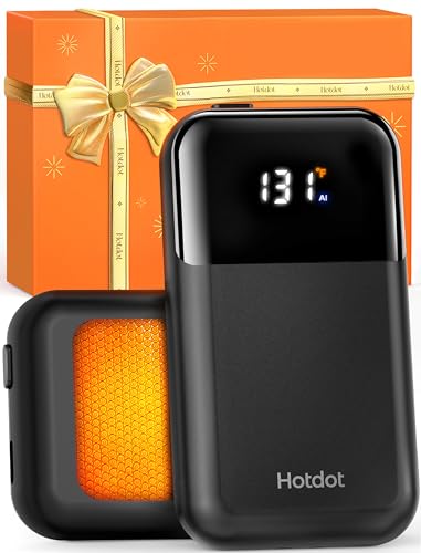 Hotdot Hand Warmers Rechargeable 2 Pack, 4 Heat Levels (104–131°F),