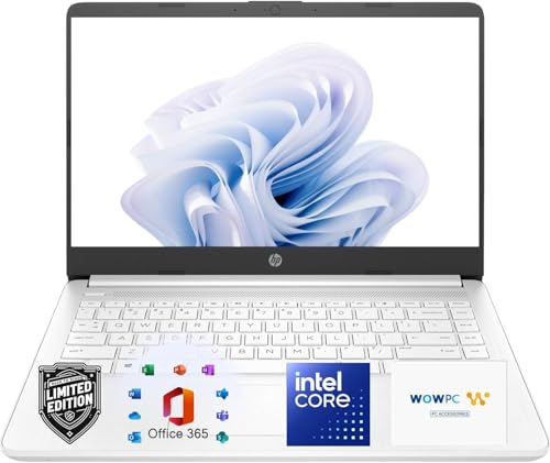 HP Ultrabook Laptop with Office 365 - Copilot AI - Intel Core | Thin & Portable, Anti-Glare Display, 1TB OneDrive + 64GB SSD, Win11, Fast Charge and 12hrs Battery, Fast, Smart, Essential, no Mouse