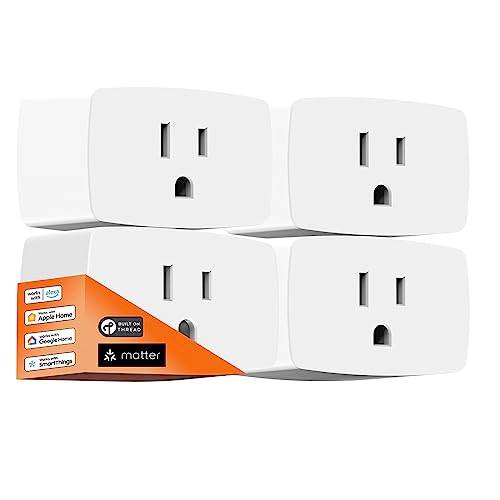 Onvis Matter Over Thread Smart Plug, Smart Mini Outlet, Works with Apple Home, Alexa & Google Home, 15A/1800W (4Pack)