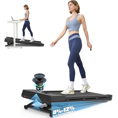 PACEROCKER Walking Pad Treadmill - 12% 9-Level Auto Incline System