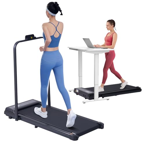Walking Pad Treadmill with Handles, Folding Foldable Electric Treadmills for