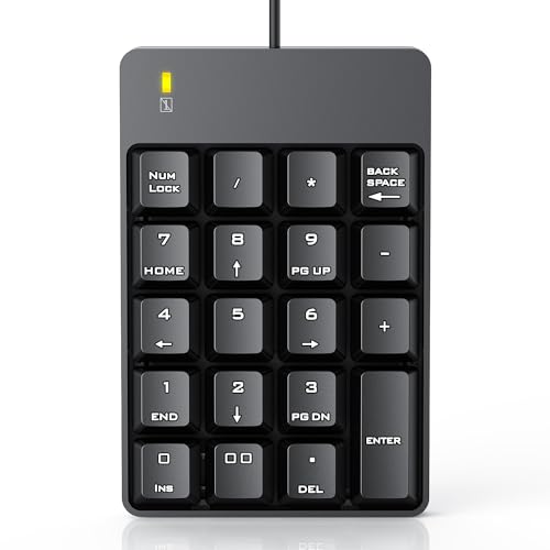 TechGarden Wired Number Pad, USB Numeric Keypad 19 Key Number