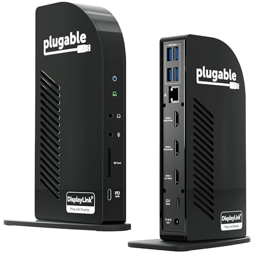 Plugable USB-C Triple Monitor Docking Station (UD-ULTCDL)