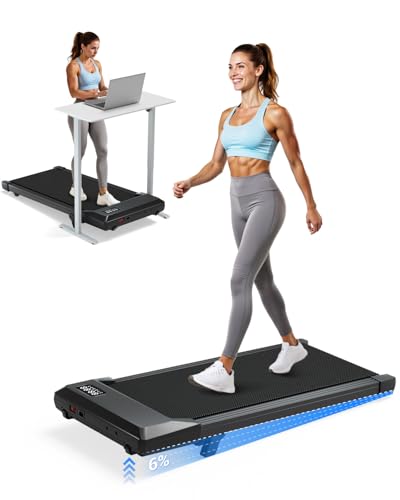 Superun Walking Pad with 6% Incline, Under Desk Treadmill for