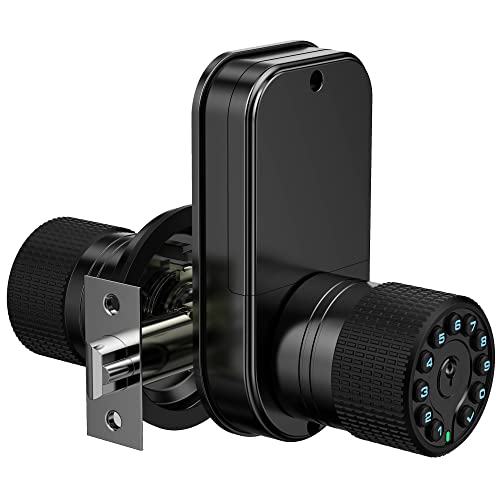 Double Sided Keypad Door Knob with Dual Cylinders and Key