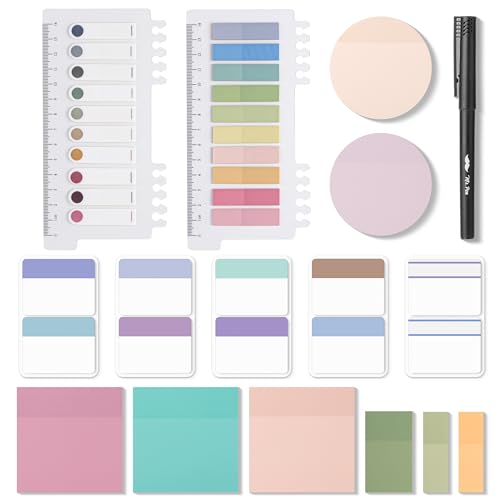 Mr. Pen- Transparent Sticky Notes Set, 1000 Sheets, Transparent Sticky Notes Tabs with Marker Pen for Bible Study, Office, School, Planning, Journaling & Organization