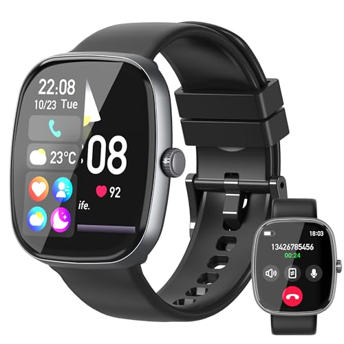 Smart Watch for Women Men, 1.85" HD Fitness Watch with 120 Sports Modes, 5.3 Bluetooth Call, 250+ Custom Dials, Heart Rate/Sleep Monitor Fitness Tracker, IP68 Waterproof Smartwatch for Android iOS