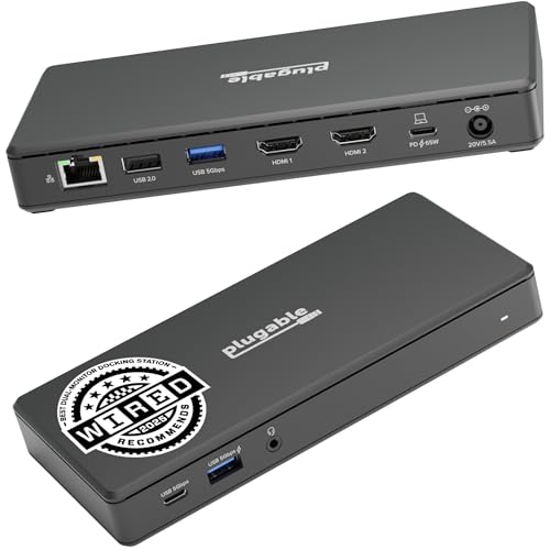 Plugable USB-C Docking Station with Dual 4K HDMI