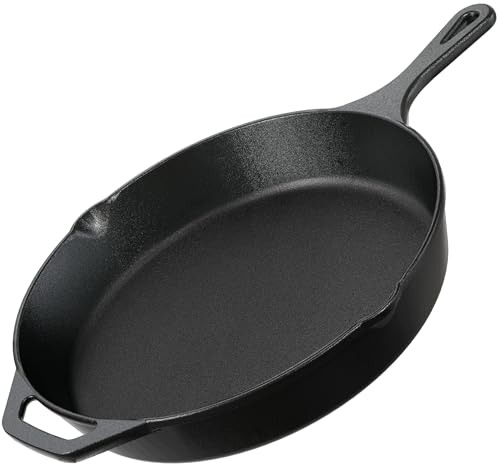Utopia Kitchen Cast Iron Skillets 12 Inch, Chef's Pan, Pre-Seasoned