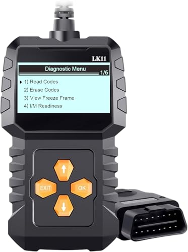 OBD2 Scanner Ease Setup Plug-Play: Clear Reset Engine Error Code Professional Code Reader Diagnostic Scan Tools with Freeze Frame/I/M Readiness for Cars Since 1996 & Newer - LK11