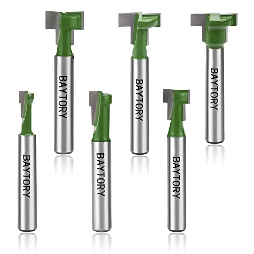 BAYTORY 6Pcs Keyhole Router Bits Set, 1/4" Shank Router Keyhole