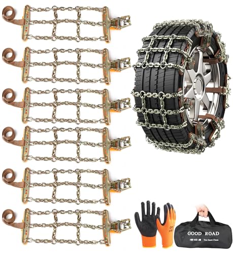 Agnuk Thickened Snow Chains, 6 Pack Tire Chains for Truck