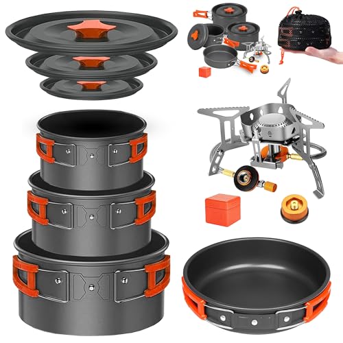 10 Pcs Smokey Camp Backpacking Cooking Set with Stove &