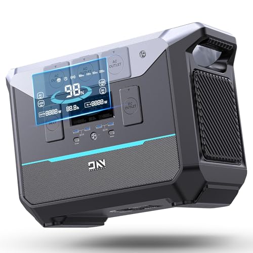 Portable Power Station 1800W (Surge 3000W), 1382.4Wh LiFePO4 Battery Generator,