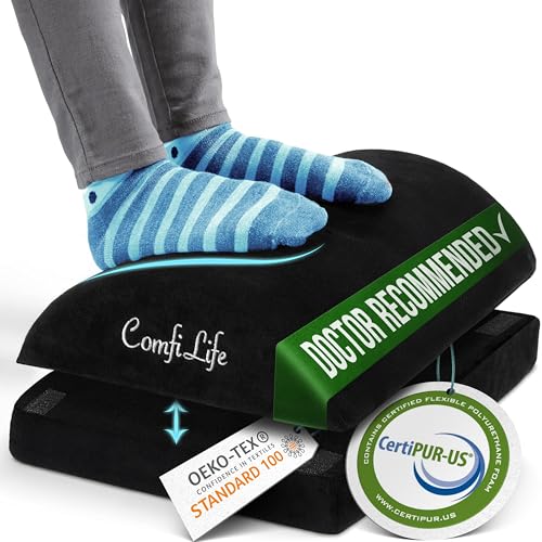 ComfiLife Adjustable Memory Foam Foot Rest for Office