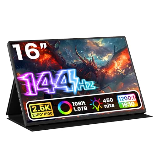 16-inch 2K Portable Monitor with Speakers and VESA