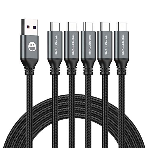 USB Type-C to A Cable 5pack 6ft Braided Fast Charging
