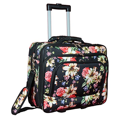 World Traveler Women's Fashion Print Rolling 17" Laptop Case-Rose Lily, One Size