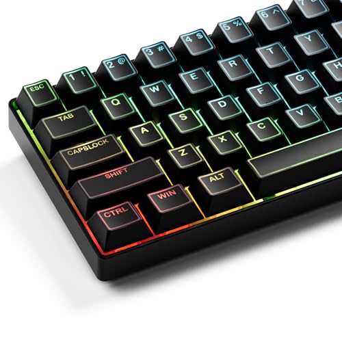 GMKWTL XVX Black Shine Through Keycaps, Doubleshot PBT Keycap Set