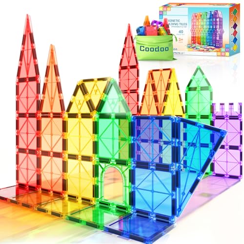 Coodoo Magnetic Tiles Kids Toys STEM Magnet Toy for Toddler