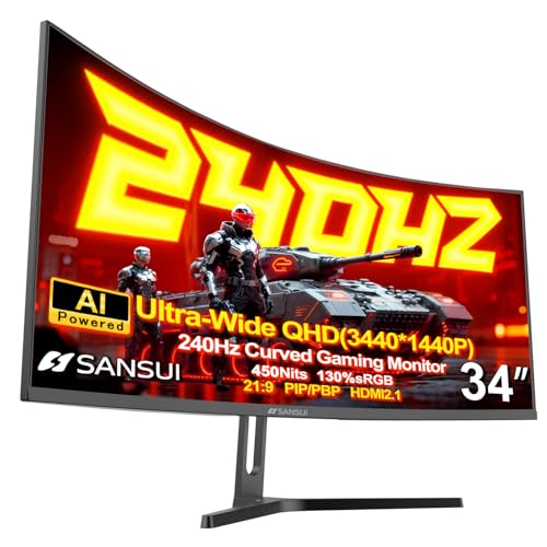 SANSUI 34 Ultrawide Curved Gaming Monitor (240Hz)