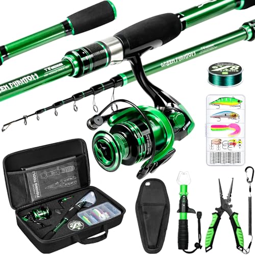 Ghosthorn Fishing Rod and Reel Combo Telescopic Pole Kit Plier