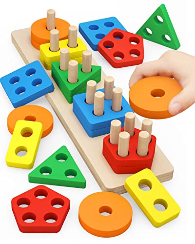 PEBIRA Montessori Toys for 1 to 3-Year-Old Boys Girls Toddlers,