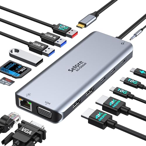 Selore 14-in-1 USB-C Dual Monitor Docking Station