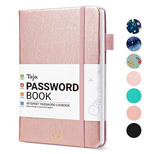 Taja Password Keeper Book with Alphabetical Tabs, Small Password Books