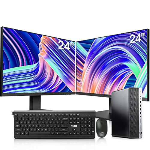 HP Elitedesk 800 G3 SFF Desktop Bundle with Monitors