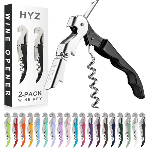 HYZ 2-Pack Wine Opener Waiter Corkscrew, Professional Wine Key for
