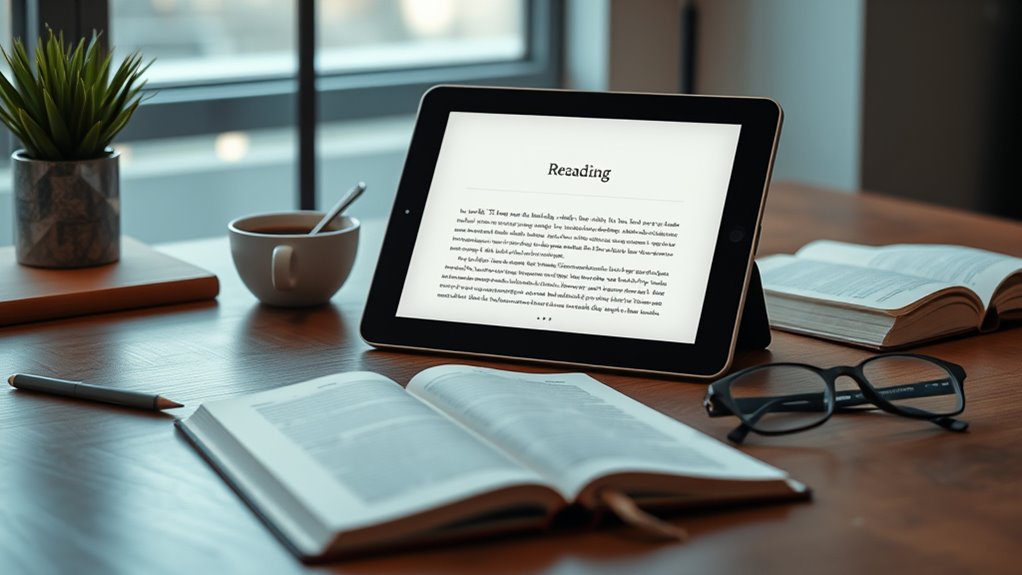 distraction free focused reading environment