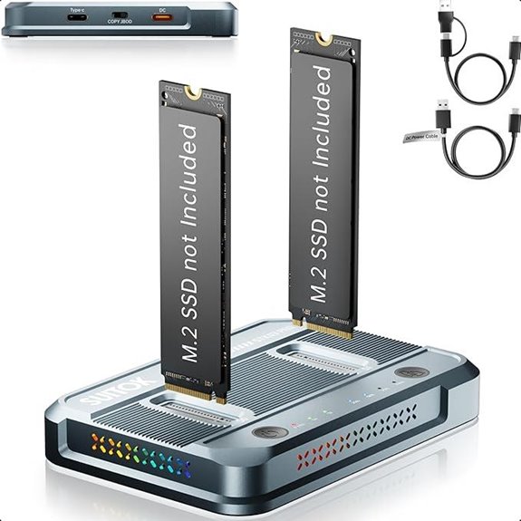 M.2 Duplicator Cloner Dual-Bay NVMe/SATA Dock