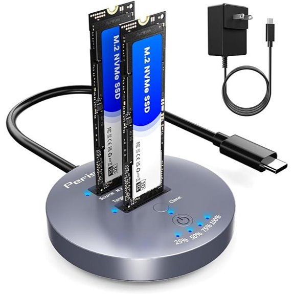 Dual-Bay M.2 NVMe SSD Cloner Dock (Supports 2x8TB)