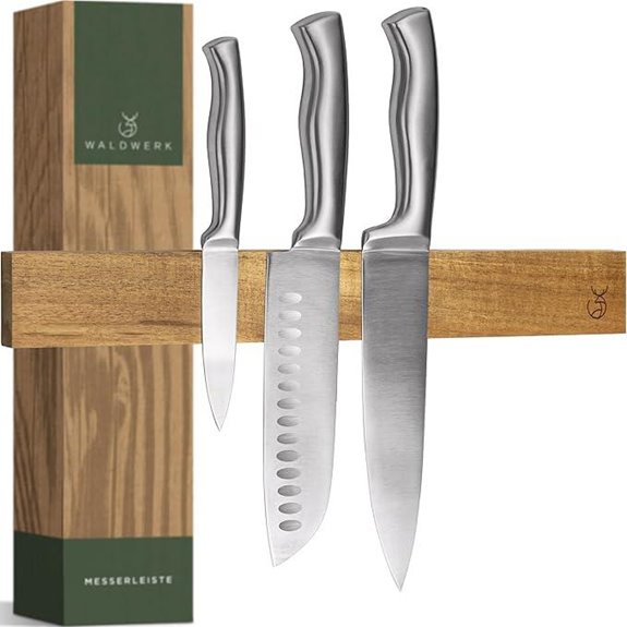 WALDWERK Acacia Magnetic Knife Strip Wall Mount
