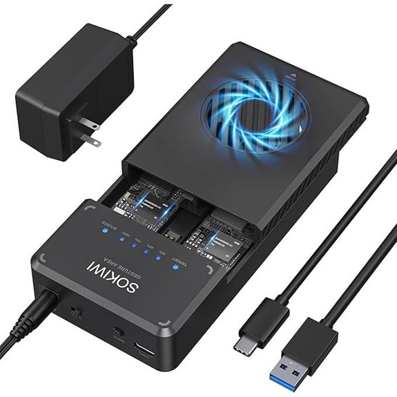 NVMe Docking Station with Cooling Fan for SSDs